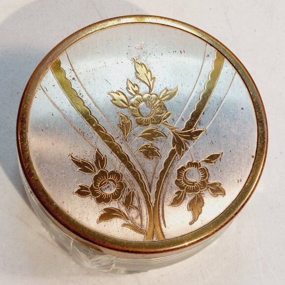 Vintage Art Deco Glass Powder Jars with Lid - Picture 2 of 4